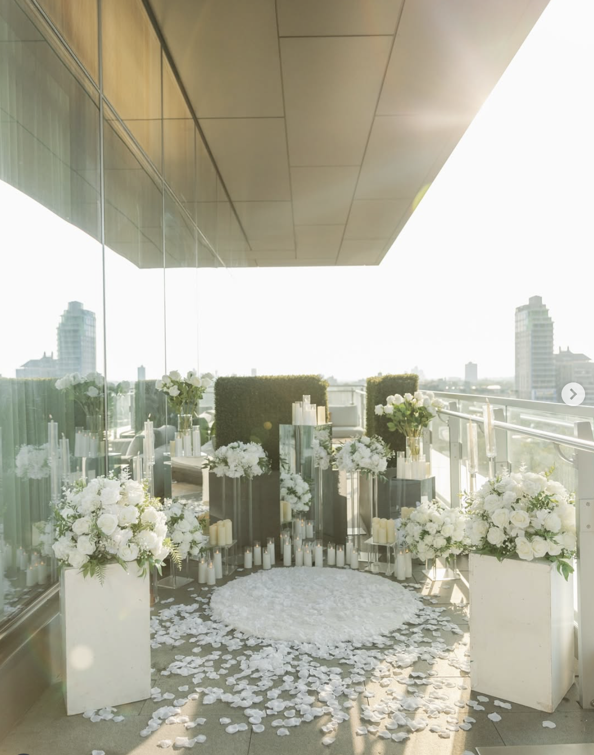 Small candlelit setup