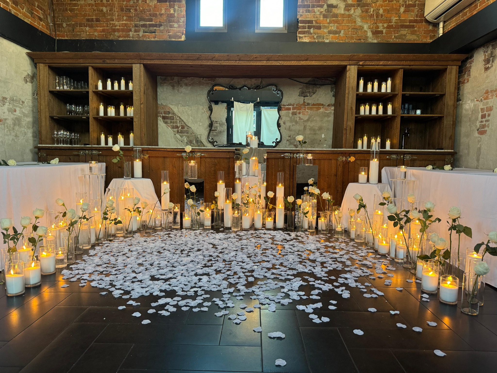 Large candlelit setup