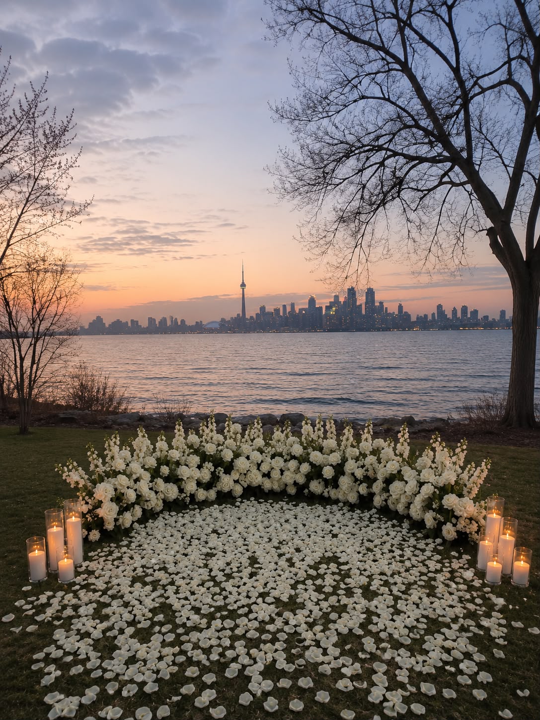Intimate floral setup