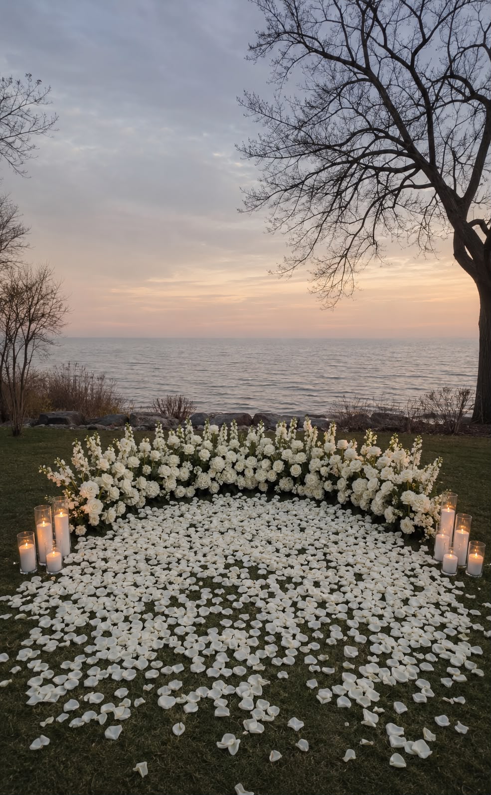 Intimate floral setup detail