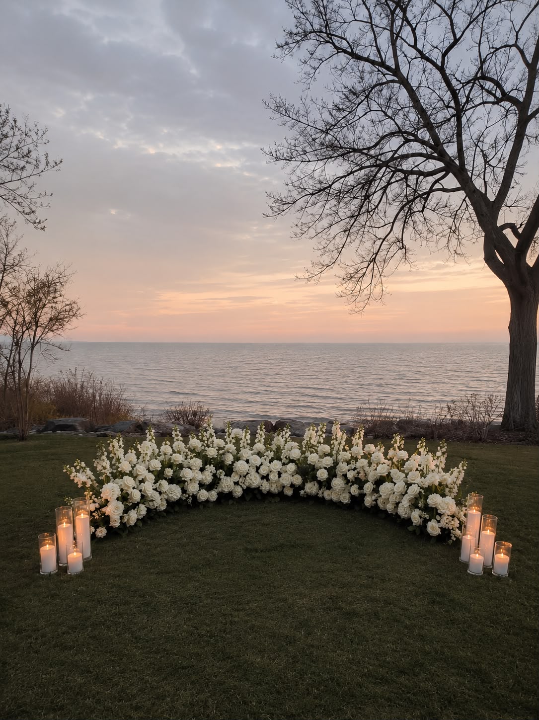 Intimate floral setup full view